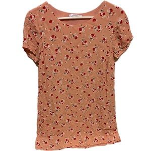 Olivaceous Floral Dress Orange Pink Size S